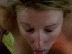 Hot wife sucks her husband and receives rewarded with a priceless faceload of cum.